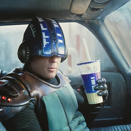 cinematic film still of <lora:detailed:1>
<lora:perfection style:1>
<lora:Le Cinquieme Element style:1>
<lora:law enforcement agents:1>
law enforcement agents In futuristic 2263 Police a man in a car with a drink in his hand,1boy,holding,male focus,signature,armor,cup,scar,drinking straw,realistic,bald , 23rd century, realistic, cinematic, film, movie, sci fi, science fiction, action film, The Fifth Element style, Le Cinquieme Element style, shallow depth of field, vignette, highly detailed, high budget, bokeh, cinemascope, moody, epic, gorgeous, film grain, grainy