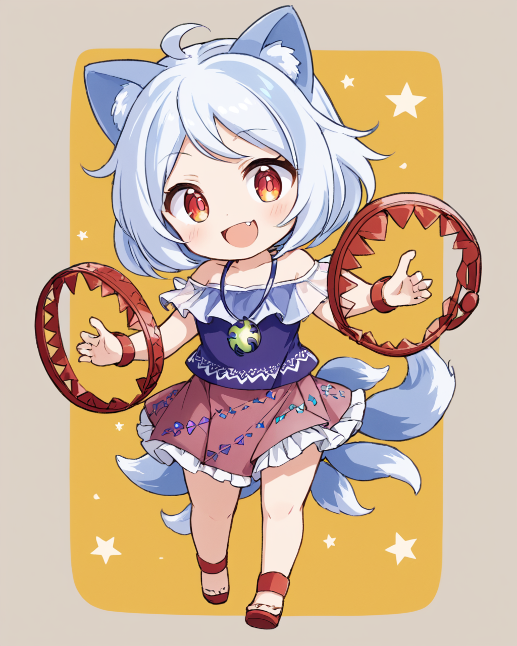mitsugashira enoko,1girl, solo, chibi, fang, instrument, smile, open_mouth, jewelry, multiple_tails, full_body, looking_at_viewer, skirt
<lora:mitsugashira_enoko_image296_2023-12-20-000030:1>,star-shaped_pupils,symbol-shaped_pupils,. gorgeous,key visual, vibrant, studio anime,award-winning, professional, highly detailed,high budget, cinemascope