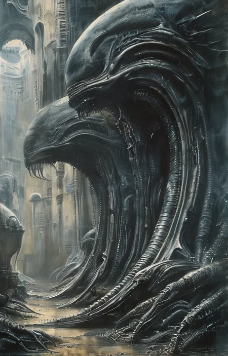 masterpiece,best quality,<lora:tbh295-sdxl:0.9>,illustration,style of H. R. Giger animals