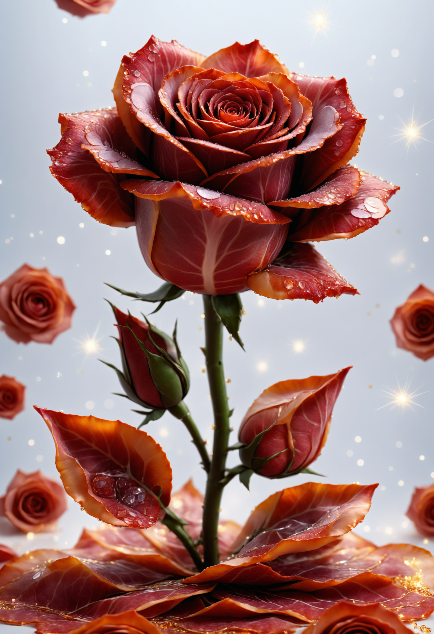 Award-winning photography of a beautiful rose made of dvr-slm, magic, hyper realistic, intricate details, colorful, sparkles, shining, ultra sharp, realism, ilya kuvshinov, studio lighting, octane render, dynamic lighting, fantasy art, by Artgerm, Otto Schmidt
<lora:dvr-slm:1>