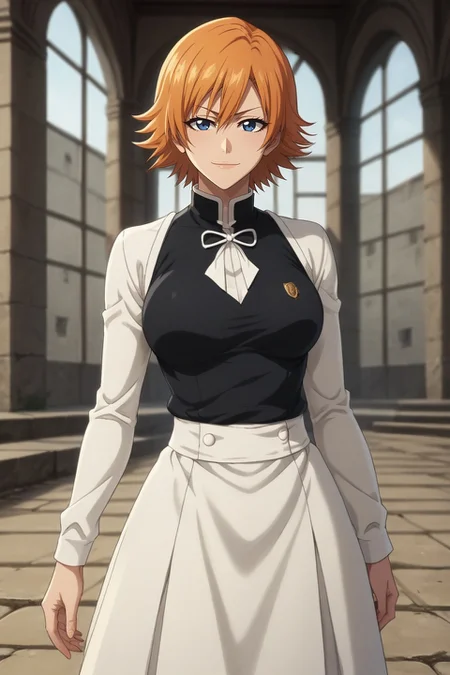 score_9, score_8_up, score_7_up, , , rating_safe, intricate details, looking at viewer, depth of field, 1girl, kagura \(gintama\), gintama, blue eyes, orange hair, solo, straight-on, cemetery, indoors, dark, dynamic pose, naughty smile, <lora:bleach_tybw_style_pony:0.9>, bleach_tybw_style, , <lora:sdxl_lightning_8step_lora:1>
