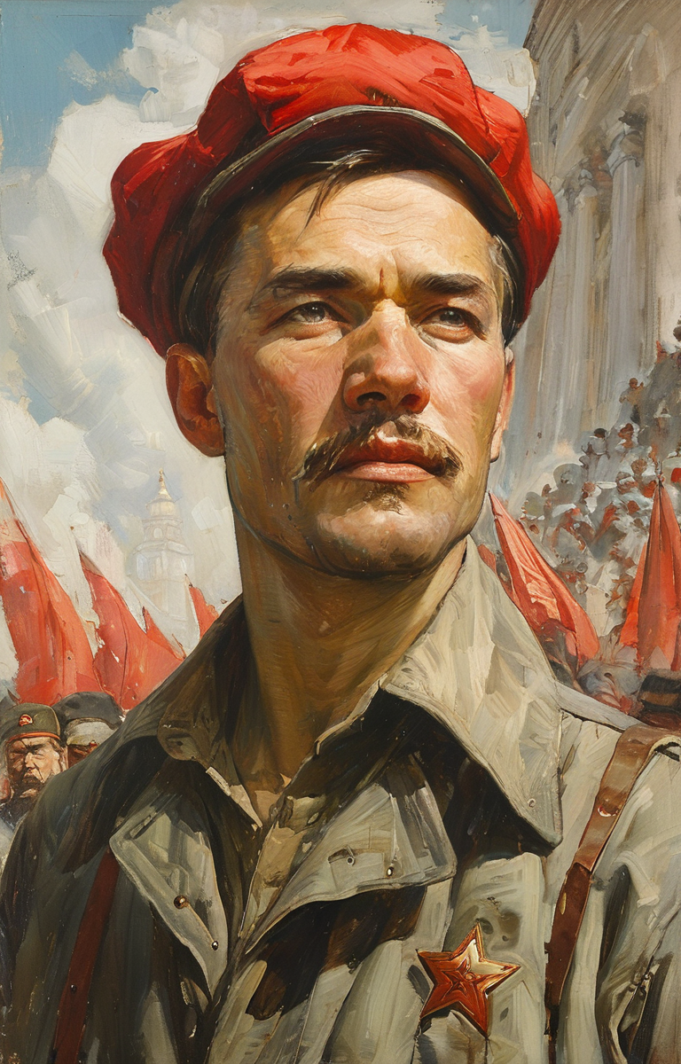masterpiece,best quality,<lora:tbh262-sdxl:0.9>,illustration, style of soviet portrait of noble man