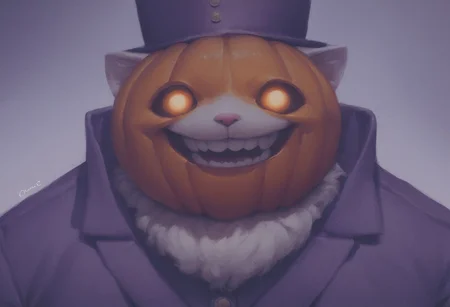 ((score_9_up, score_8_up, score_7_up:1.2)),
PocketCat, smile, sharph teeth, purple blazer, trousers, white boots, white gloves,
Anime, adult muscular male, cat, ((cat anthro:1.2)), long muzzle,
watercolor \(medium\), traditional media, amazing, best,
mature, ((which)), watercolour space, drinks, spooky season, ((pointed which hat)), female focus, detailed background, (deep night), completely clothed,night,
Pumpkin, pie, impenetrable fog, pointed stars, round eyes, strong shadows, in shadows, zero gravity, pale, close up shot, low angle, face focus, close up,
Horror film, dark colour palette, glowing eyes, staring at viewer, horror scene, dark, glowing eyes,