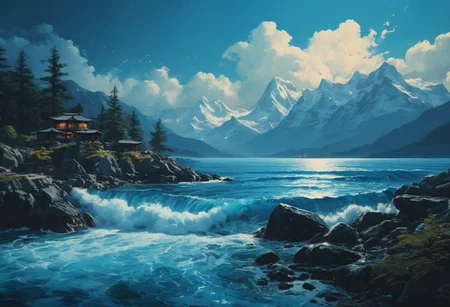 (((Bright Blue))). highly detailed and hyper realistic photo, by Alena Aenami , by Archibald Thorburn , by Daniele Afferni , limited dark palette, unusual dark colors, faded colors, atmospheric haze, highly dramatic cinematic lighting, film grain, professional, excellent composition, finest details, maximized details, ultimate detail level, masterpiece, best quality