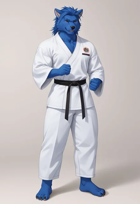 (((Barefoot furry character, full body, cinematic setting, furry male, plantigrade)))
(((Beast from X-Man))), muscular, beefy, brawny, (((wears white kimono and lonh white pants))), (((performs karate kick))), high kick, blue fur on entire body
BREAK, detailed background, 8K, (masterpiece:1.5), intricate details, highly detailed, extreme detail, octane render, fine art, best quality, highres, (detailed face:1.5), ((full_body)), UHD, (((perfect hands))), low light