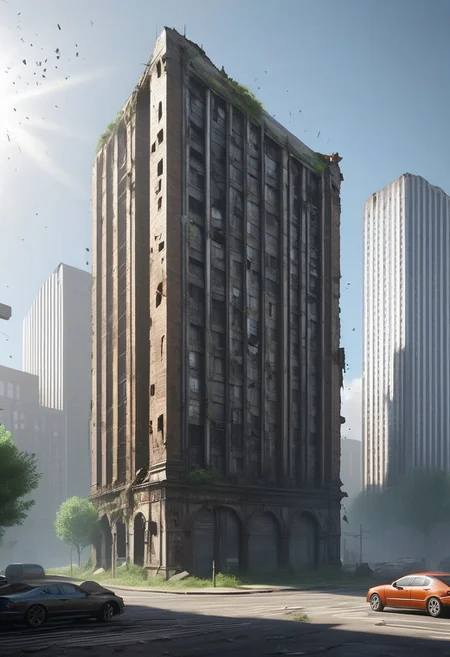 (photorealistic), city ruin, cf_style, (masterpiece), score_9