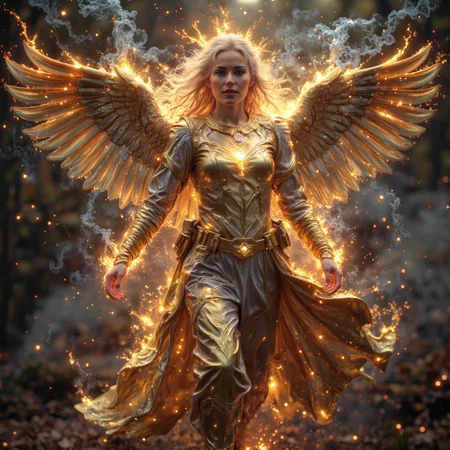 a masterpiece of woman radiating power, showcasing the beauty and strength of a woman evolution, hyperdetailed