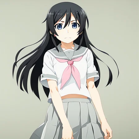 <lora:watanabeakio:2.5>
watanabe akio, poyoyon rock, watanabeakio,BREAK,
score_9, score_8_up, score_7_up, score_6_up,BREAK,
 <lora:ayase-aragaki-s2-ponyxl-lora-nochekaiser:0.5> ayase aragaki, long hair, blue eyes, black hair, hair between eyes,, skirt, school uniform, serafuku, shirt, white shirt, grey sailor collar, grey skirt, pleated skirt, neckerchief, pink neckerchief,