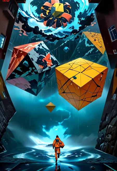 (masterpiece:1.5), (masterpiece), (best quality), feeling like you've got no place to run, i can be your shelter til it's done. we can make this last forever, so please don't stop the rain <lora:Shinkai_style:0.55> Shinkaistyle <lora:d4lixl:0.55> d4lixl <lora:AbSynth:0.75> absynth, geometric, fluid dynamics, liquid physics <lora:Escher_SDXL:0.55> art by escher, escher <lora:PsychadelicChaosWorldMorphXL:0.55> PsychadelicChaos, psychadelic, masterful composition, dynamic volumetric lighting, ray_tracing, reflection, <lora:MJ52:0.45> <lora:MJ52_v2.0:0.65>