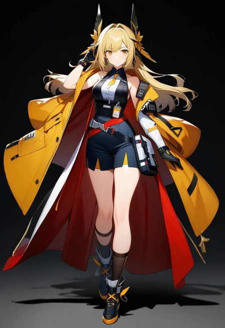 masterpiece, 1girl, ARKNIGHTS ELITE, black background, fullbody
