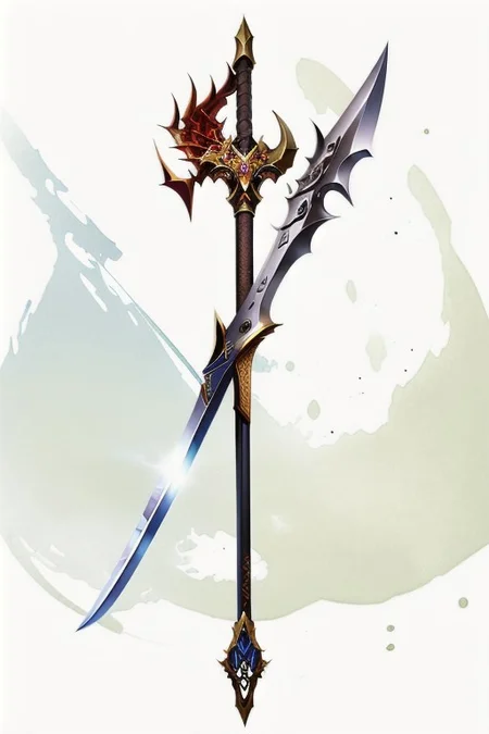 Shengbiao, A type of Chinese halberd, halberd, chinese weapon, that featured a hook at the end of the blade, medieval looking weapon, MagicItem_v1,