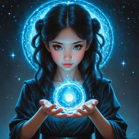 by Lori Earley and Shintaro Kago in the style of Jeremiah Ketner, casting magic ring spells, casting a magical spell <lora:ring_spells:0.55>