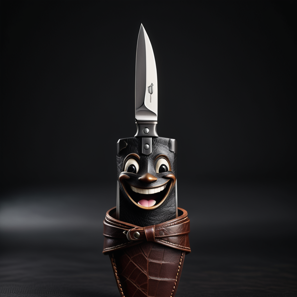 an upside down anthropomorphic knife smiling, accurate, unreal engine, 4k 
<lora:dvr-lthr:1> dvr-lthr