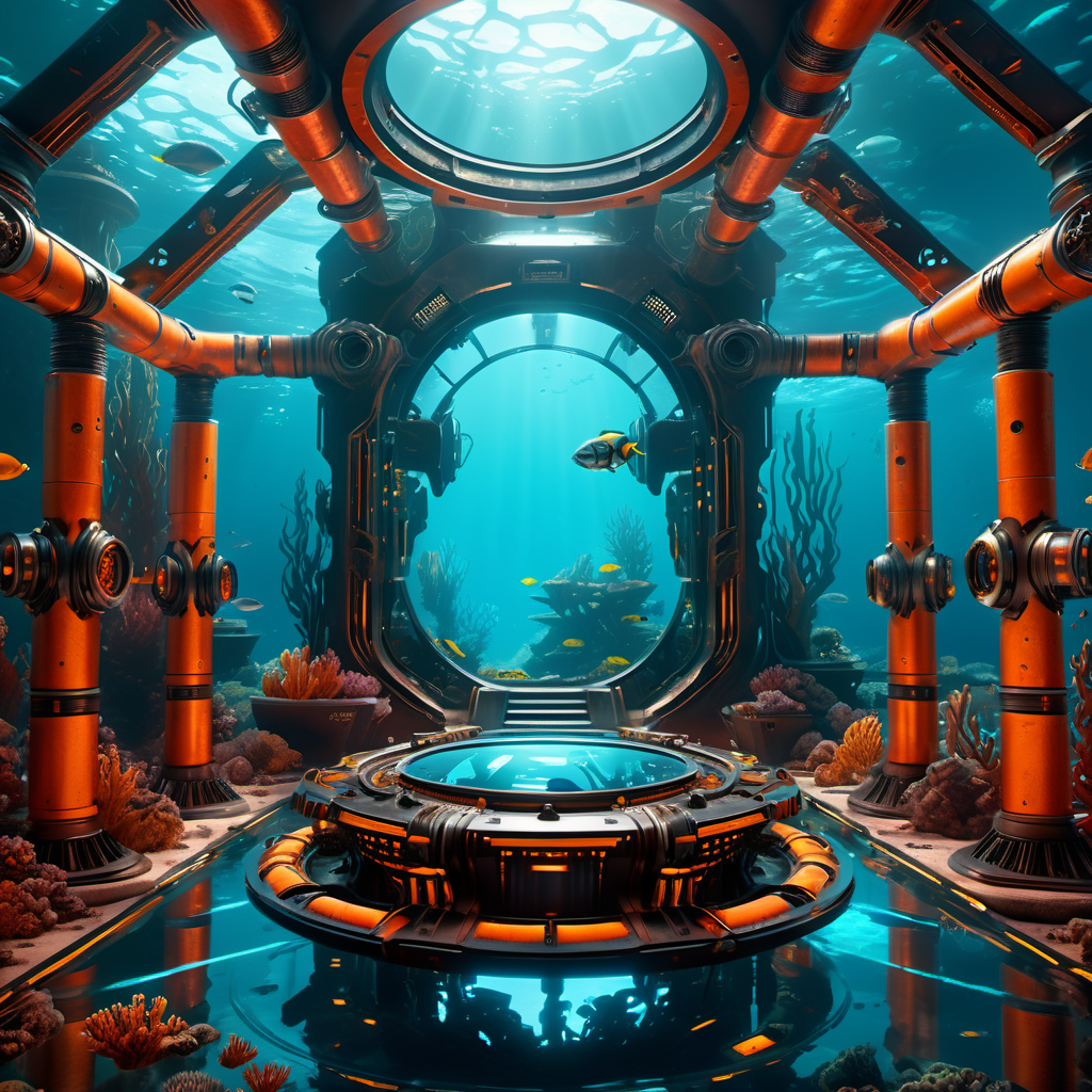 ((best quality)), ((masterpiece)), ((realistic,digital art)), (hyper detailed), DonMCyb3rN3cr0XL Underwater Base, octane rendering, raytracing, volumetric lighting, Backlit,Rim Lighting, 8K, HDR,  <lora:DonMCyb3rN3cr0XL-000009:0.9>