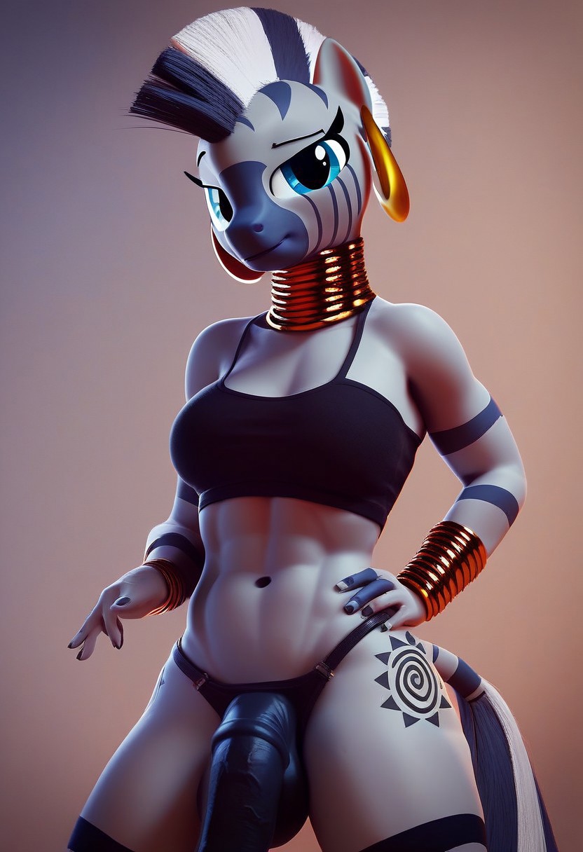 score_9, score_8_up, score_7_up, solo (score0 anthro),  source_pony, zecora, futanari ,