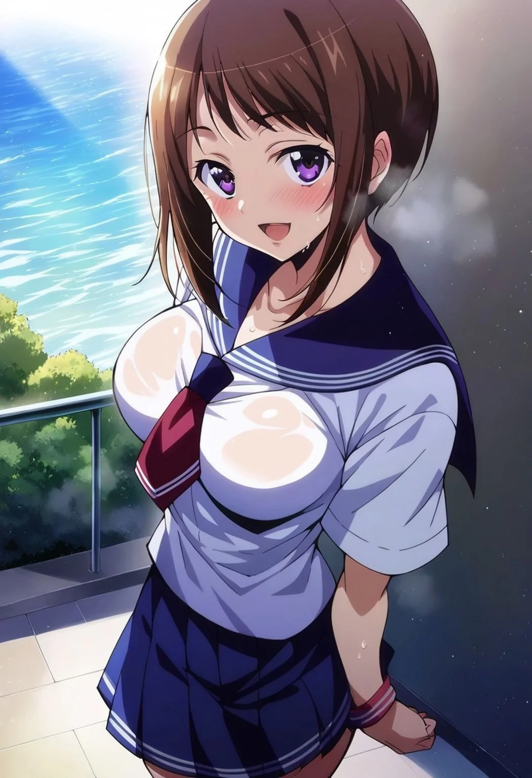 score_9, score_8_up, score_7_up, source_anime,
best quality, very athletic, official art,
anime keyvisual,
1girl, solo, BREAK,
wakana_ui,
medium breasts,
steaming body, sweaty,
sailor dress,
BREAK,
standing, school, blue sky, sunlight,
little smile. open mouth, blush,
looking at viewer, Dutch angle, full body,
perfect anatomy,