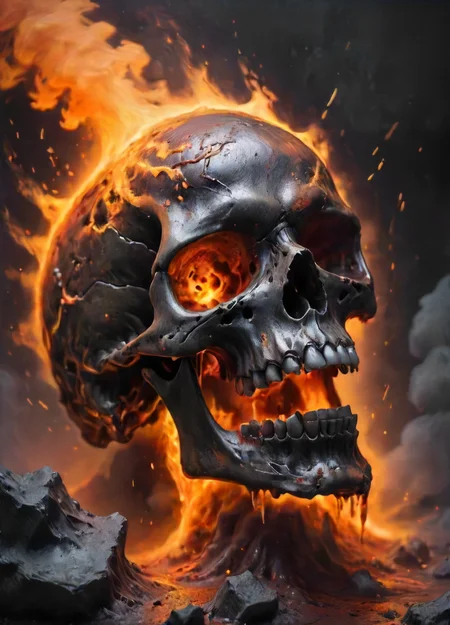 depiction of the most edgy and over the top looking (hot glowing:1.2) and steaming molten iron skull that is so edgy that it needs to be cooled down by (freezing liquid nitrogen rain:1.2), intricate, detailed, <lora:- SDXL - frzrenit_red_hot_nitro_V2.0:.8>