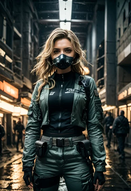 (a Heavily armed special forces soldiers searching with guns, bust shot:1.5), (Breast button open, PUSH_UP BRA:1.4),
perfect blonde hair,
(modern photo, Special Forces Uniform, Helmet Night Vision Goggles:1.1),
24mm, (analog, cinematic, film grain, hazy atmosphere:1.3), ((plain dark gray and tiffany background, Abandoned Hospital:1.2)), detailed eyes, (seductive), (epicPhoto), (looking at viewer), (cinematic shot:1.3),
ac_neg1, great lighting, extremely detailed, zoya,