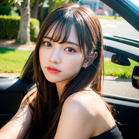 (best quality, masterpiece:1.2), ultra high detailed face, (realistic, photorealistic:1.4), 1girl in a sports car, solo, beautiful detail,  <lora:japanesedolllikenessV1_v15:1>, 8k, RAW Photo, CG, full body, long hair, (intricate details:1.1), ultra detail beatiful eyes, earrings