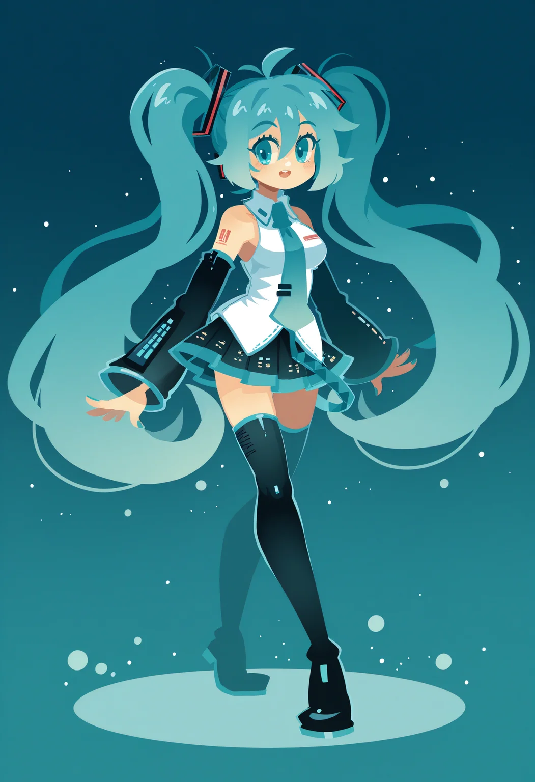 projecttiger, no_lineart, 1girl, solo, hatsune_miku