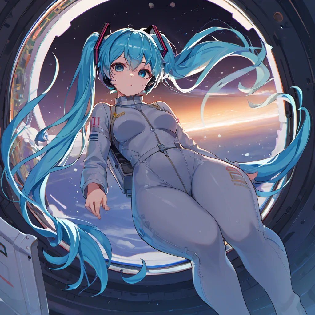 score_9, score_8_up, score_7_up, score_9, score_8_up, score_7_up,1girl,hatsune miku, blue hair,twintails, thick thighs, medium breasts, (spacesuit), space helmet, earth (planet), space, sp4cecraft, spacecraft_interior, looking at viewer <lora:Space_ship_concept:1>