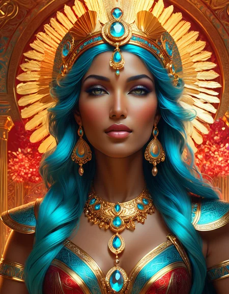 cinematic, illustration, art by artgerm/greg rutkowski/alphonse mucha, smooth, sharp focus, intricate, highly detailed, digital painting, artstation, concept art, halation, bloom
[Cleopatra: Nefertiti: 0.85], Queen of the Ptolemaic Kingdom of Egypt, glowing eyes, illuminated iris, beautiful face, sublime aura, wax figure, intricate jewelry, stunning beauty, lushious hair, beads in hair, beautiful background, golden ratio, 
volumetric lights, red and cyan theme, amazing light reflection, amazing refraktion, subsurface scattering
<lora:detailed_notrigger:0.8> <lora:DonMM1y4XL-v2rb:0.8> DonMM1y4XL  <lora:Ethereal_Grace:0.2>
