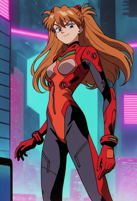 score_9, score_8_up, score_7_up,  sksgw, retro artstyle, BREAK, 
1girl, asuka langley, red plugsuit, standing, smug, looking at viewer, futuristic background, neon light , buildings, night   <lora:GundamWingXLLocon_byKonan:1>