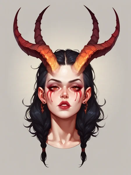 score_9, score_8_up, score_7_up, score_6_up, score_5_up, 1girl, solo <lora:H0rnsXLP:1> h0rns, kudu horns