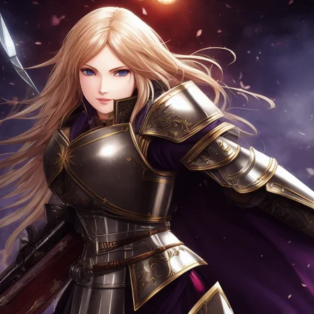 a majestic warrior, wear a metal armor, perfect light, higly detailed, high quality, 8k, magic, kojima-ayami