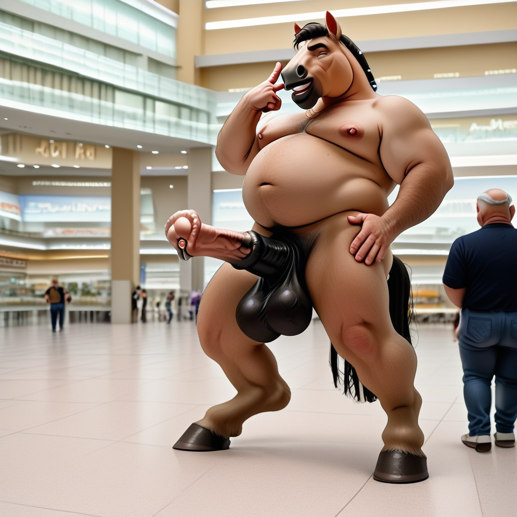 very old mature married man at the mall walking with his thick equinecock showing off, inserting finger into his urethra,