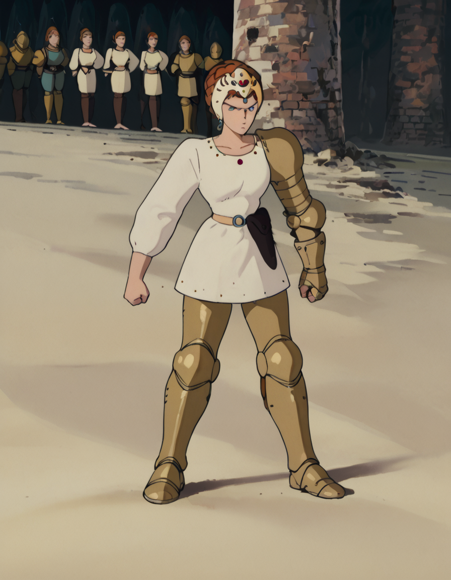 score_9, score_8_up, score_7_up, PrincessKushana, armor, dynamic pose, full body, serious,
