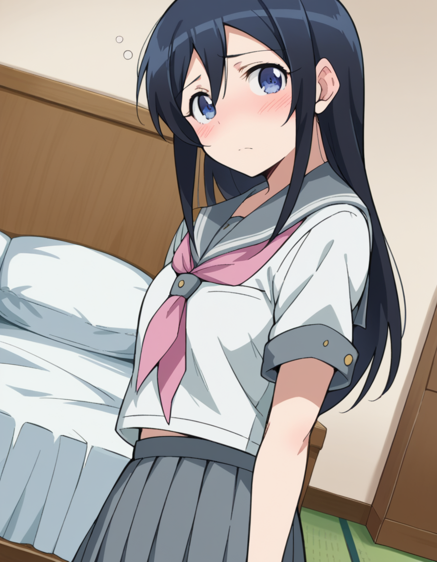score_9, score_8_up, score_7_up, source_anime,
ayasearagaki, <lora:ayase-aragaki-s2-ponyxl-lora-nochekaiser:1>,
ayase aragaki, long hair, blue eyes, black hair, hair between eyes,
skirt, school uniform, serafuku, shirt, white shirt, grey sailor collar, grey skirt, pleated skirt, neckerchief, pink neckerchief,
indoors, bed, bed room, on side, blush, drunk,
looking at viewer, cowboy shot, solo, dutch angle,