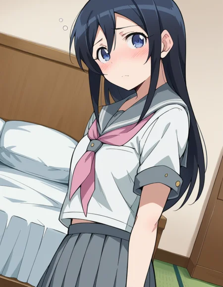 score_9, score_8_up, score_7_up, source_anime,
ayasearagaki, <lora:ayase-aragaki-s2-ponyxl-lora-nochekaiser:1>,
ayase aragaki, long hair, blue eyes, black hair, hair between eyes,
skirt, school uniform, serafuku, shirt, white shirt, grey sailor collar, grey skirt, pleated skirt, neckerchief, pink neckerchief,
indoors, bed, bed room, on side, blush, drunk,
looking at viewer, cowboy shot, solo, dutch angle,