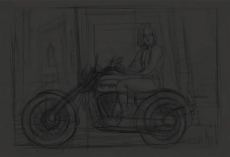 android 18, andy18, raw sketch line art,