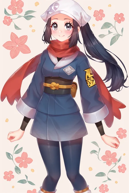 score_9, score_8_up, score_8, medium breasts, (curvy), cute, eyelashes,       BREAK, , ,,, zzAkari, grey eyes, eyelashes, black hair, long hair, white headwear, sidelocks, ponytail,  black pantyhose, black undershirt, jacket, loose socks, pantyhose, red scarf, sash, <lora:Akari_Pokemon_PDXL:0.8>,    ,,,, BREAK, smile, closed mouth, looking at viewer, cowboy shot, ,,, embedding:zPDXL, Expressiveh, ,,, <lora:Puppypaww_Style_PDXL_v2:0.8>, <lora:SDXLFaeTastic2400:0.5>, <lora:Expressive_H-000001:0.4>,