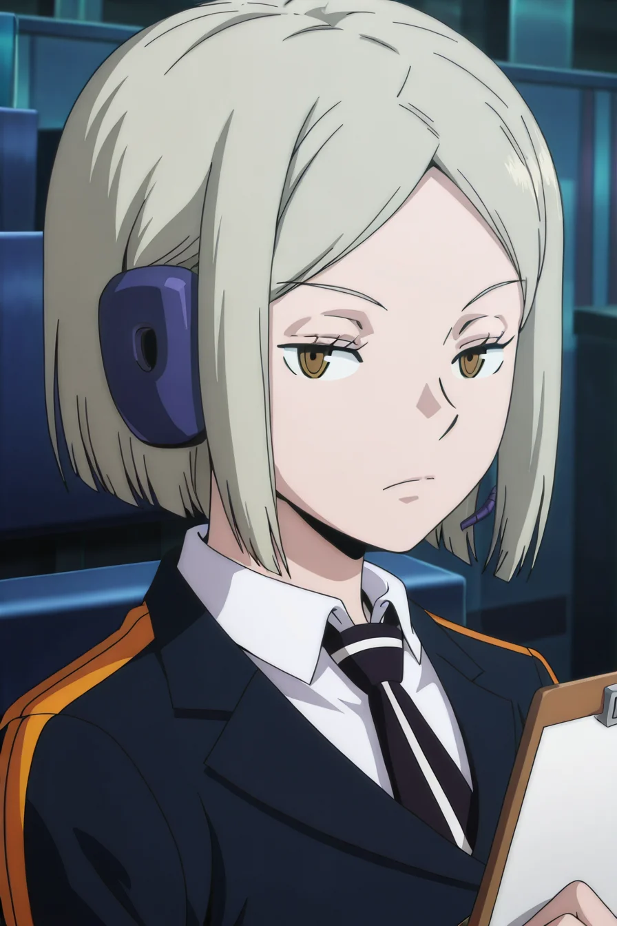 detailed background,  posing,
<lora:worldtrigger.il:1>,
worldtrigger,
karin, 
operator, holding clipboard, 
looking at viewer, half-closed eyes,