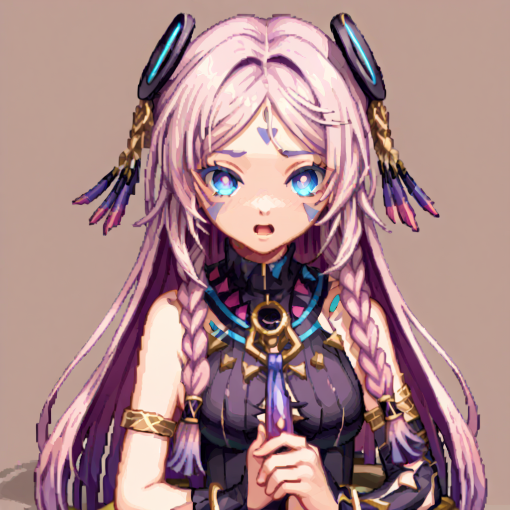 score_9, score_8_up, score_7_up, simple background, dnfstyle, pixel art,
1girl, citlali, braid, blue eyes, pink pupils, gradient hair, long hair, face mark
<lora:dnfstyleV4:1> <lora:citlali_pony_v1:1>