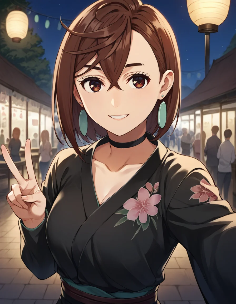 score_9, score_8_up, score_7_up, source_anime, BREAK
1girl, looking at viewer, pov, light smile, v pose, solo, night, market, scenery, lantern, cowboy shot, crowd,
momo ayase, brown hair, short hair, hair between eyes, asymmetrical bangs, brown eyes, earrings, black choker
print kimono, floral print, collarbone, breasts, waist, long sleeves, selfie,
<lora:momo_ayase_anime_v3-soralz:0.9>