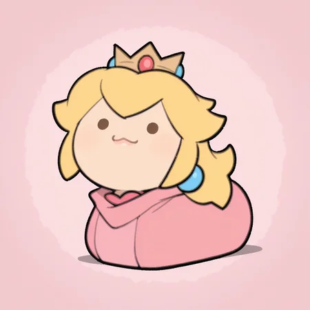no humans, solo, <lora:TemmieChang_v5:0.9> tmchng,
Princess Peach, blonde hair, long hair, submissive,
loaf, :3, . ., solid circle eyes, hoodie, extremely detailed, highres, masterpiece, best quality