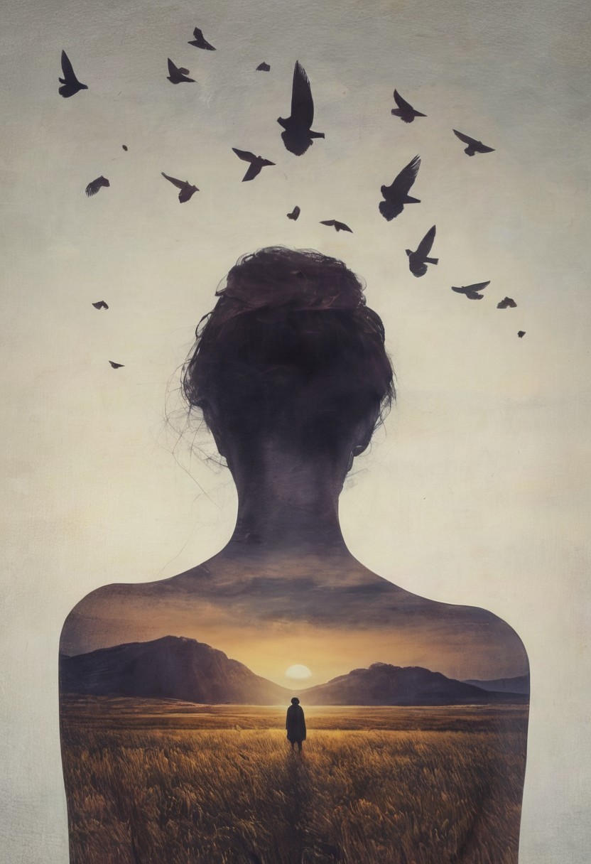 (painting), Close-up face, mysterious silhouette of an girl with dark skin in worn down clothing, gold cosmetic over face goddess, alluring, (oxygen-rich air and sheltered atmosphere,, aesthetic of hard - edge painting:0.1)(the falcon with glowing eyes) (ingenious opus magnum by Michael Vincent Manalo and Elvira Vigna:1.2), (pastel oil painting:0.1)amazing depth, double exposure, surreal, geometric patterns, intricately detailed, bokeh, perfect balanced, deep fine borders, artistic photorealism , smooth, great masterwork by Suiras <lora:add-detail-xl:2> <lora:Double Exposure XL:0.5> , (brush strokes:0.6), high contrast, (paint drips:0.5), (dripping paint:0.6), (splatters:0.4), (dramatic:0.2)