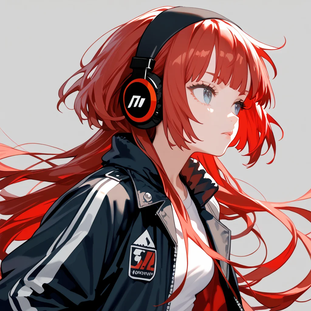 score_9, score_8_up, score_7_up, simple background,
1girl, jfcut, long hair, hairband, red hair, headphones, open jacket, cap,
<lora:jellyfish_haircut_pony_v1:0.5>