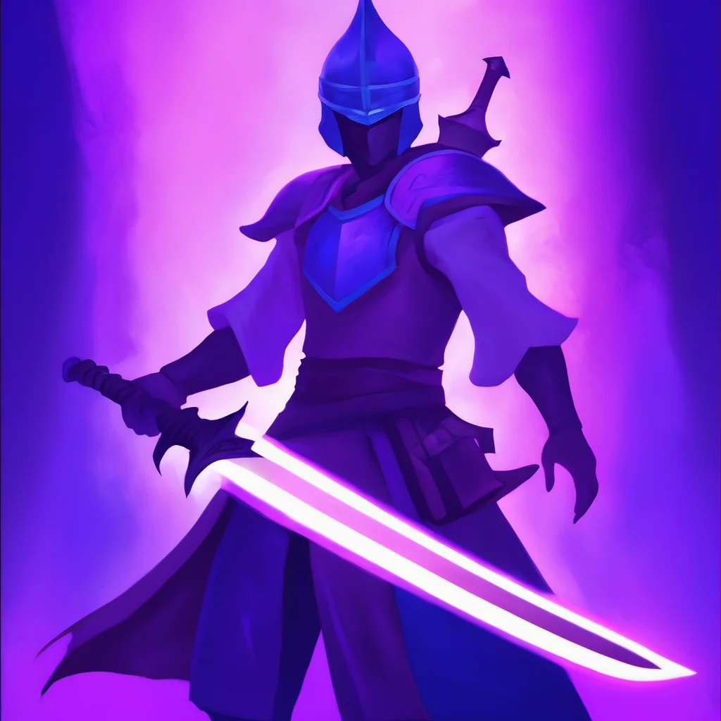 (((masterpiece))),(((best quality))),((ultra-detailed))ï¼SkillIcon, a person holding a sword in a purple light with a blue and purple background,<lora:SkillIcondreamshapelocon-000044:0.8>