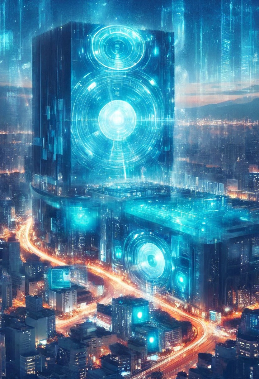 double exposure of opera diva Hatsune Miku with long floating blue twintails singing high note merging with a printed circuit board of Yamaha electronics chip processor, <lora:DoubleExposure:1>, (head:1.8), <lora:The Phantom of the Opera style:1.5> The Phantom of the Opera style, <lora:loraeyesxl:0.4>