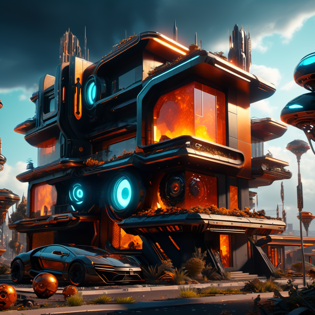 ((best quality)), ((masterpiece)), ((realistic,digital art)), (hyper detailed), DonMCyb3rN3cr0XL Suburb, octane rendering, raytracing, volumetric lighting, Backlit,Rim Lighting, 8K, HDR,  <lora:DonMCyb3rN3cr0XL-000009:0.9>