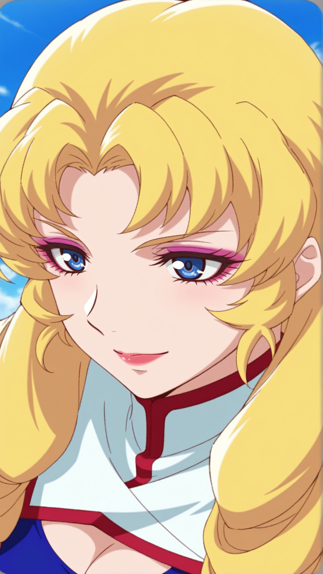 source_anime, general, best quality, masterpiece, 1girl,  <lora:Nellie_Oleson_ill:1> nellie oleson\(ggen\),blonde hair,drill hair, long hair, blue eyes,ringlets,cleavage, clothing cutout, makeup,