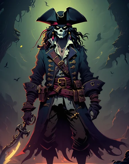 <lora:Shadow_Style_XL:0.8> shadow, 8K,, HD, gloomy colors, dark aura, horror, pirate, cartoon style, flat