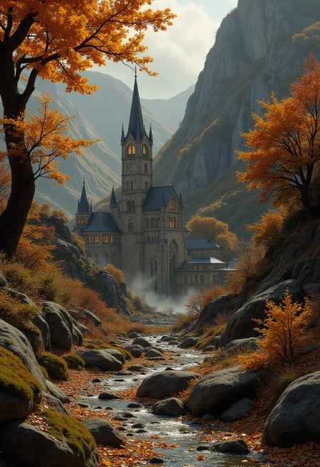 Autumn. bebop_style, <lora:Cowboy_Bebop_Style:0.8> ,<lora:impossible_geometry_V1.0:0.4> <flux <lora:flux.1_lora_flyway_Epic-detail_v2:1>
