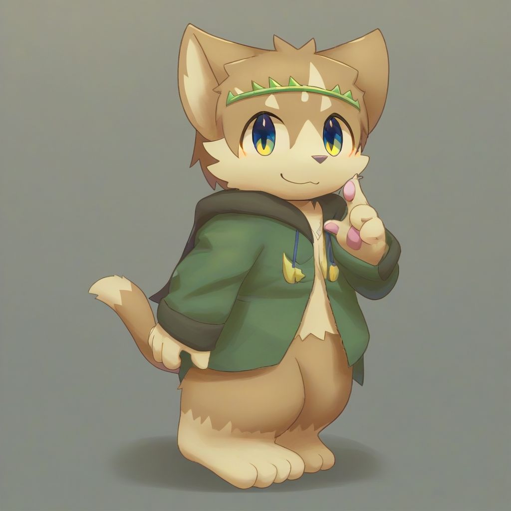 lv1rubili, zPDXL2, furry, anthro, cute, kemono, male focus, solo, score_9, score_8_up, male, full body, digital art, highly detailed, lv1rubili, full body, smile face, looking at viewer, standing to viewer, full view, cat