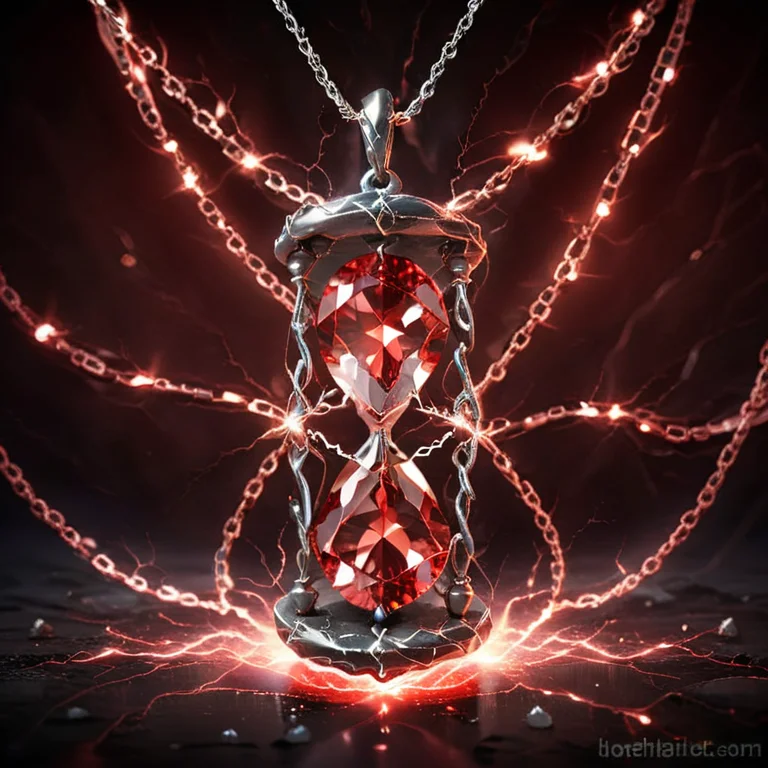 chain,gem, light red crystal, hourglass,lighting_thunder,lighting,thunder,glowing <lora:diamond:0.5> <lora:electricity:1>