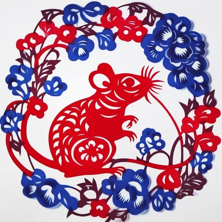 an image of red and blue rat,grass,solid white background,colorful SP_CN_PPC,paper cutting <lora:0204_paper_cutting-checkpoint-5000:1.0>